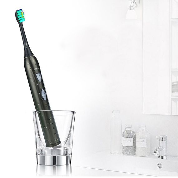 Зубна щітка електрична Media-Tech SONIC WAVECLEAN для дорослих/2режими/таймер/2 дод.насадки/чорна | Зображення 2