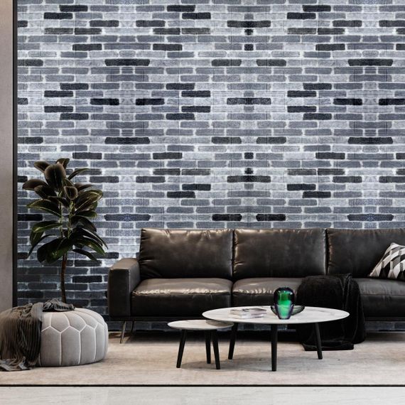 Самоклеюча 3D панель під сіру цеглу катеринослав 700х770х3мм (342-3) SW-00001147 | Зображення 3