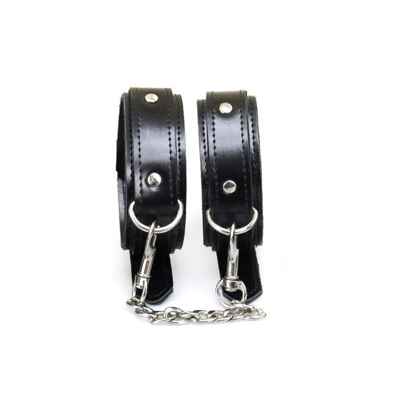 Поножи из экокожи Art of Sex Emoji Ankle cuffs Черные One Size | Зображення 1