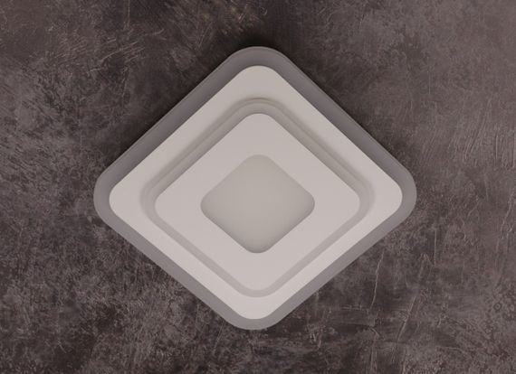 Сучасний квадратний світильник стельовий LED для кімнати кухні ванної 26132 Білий 4х25х25 см.