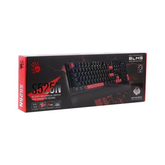 Клавіатура A4Tech Bloody S525N RGB BLMS Red Switch USB Fire Black (4711421002066) | Зображення 5