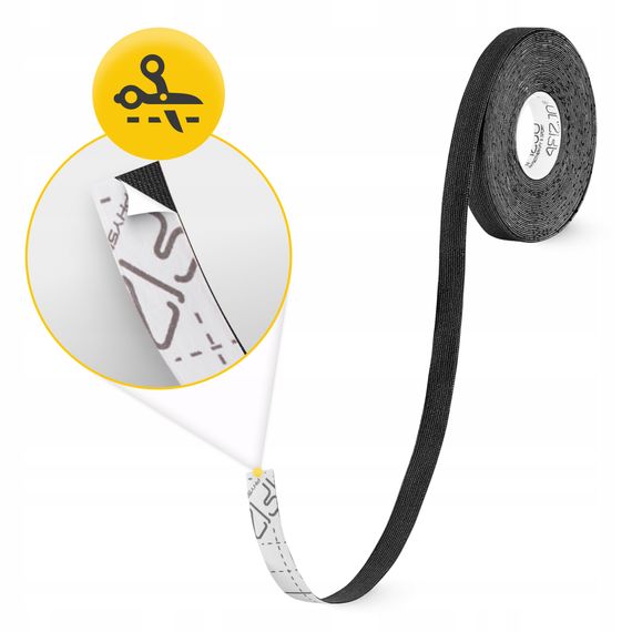 Стрічка кінезіологічна (кінезіо тейп) 4FIZJO 1 см x 5 м Black (P-5905973400787) | Зображення 3
