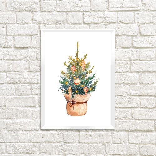 Постер в рамці Маленька ялиночка 21х30см, A4 (WMT4_23NY021_WH)