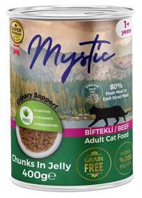 Вологий корм Mystic для КОТІВ шматочки ЯЛОВИЧИНИ в желе 400г конс.