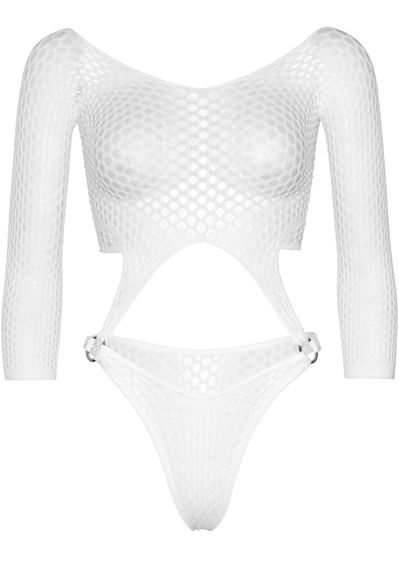 Боді Leg Avenue Top bodysuit with thong back Білий One Size | Зображення 4