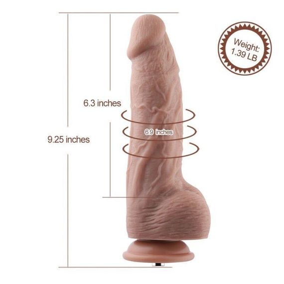 Гибкий фаллоимитатор для секс-машин Hismith 9.25″ Silicone Dildo, система KlicLok Sex Aura | Зображення 4