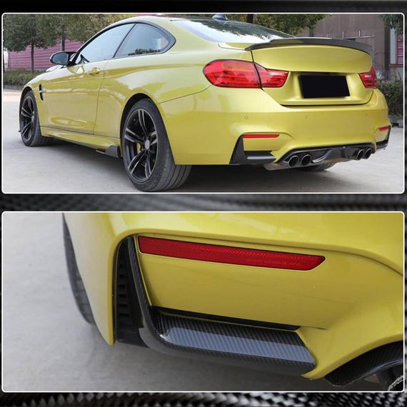 Накладки на задній бампер Flap V1 (для F82/F83, Карбон) для BMW 4 серія F-32 2012-2020 рр | Зображення 4