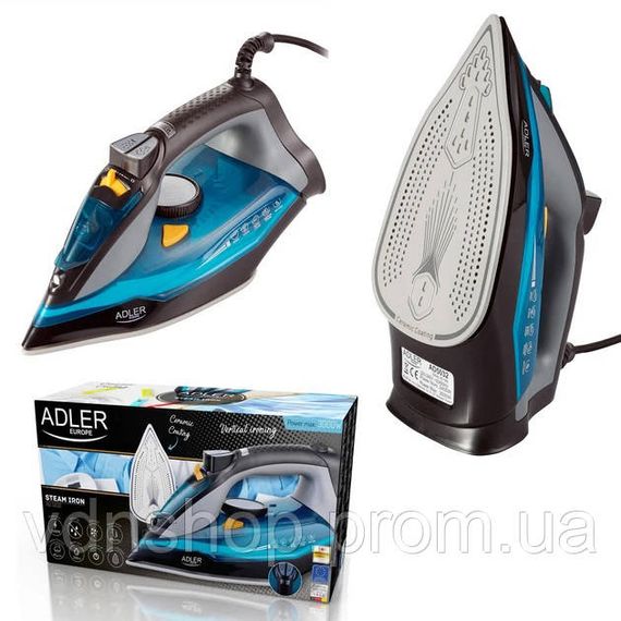 Профессиональный паровой утюг ADLER, Утюг для глажки вещей с паром Паровой для любого типа одежды RH-75