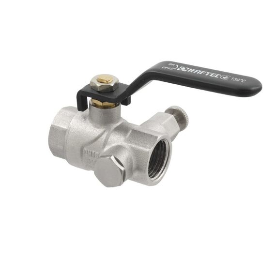 Кран кульовий з дренажем Raftec BLACK 1/2" ВВ DN15 (WDRH01) | Зображення 1