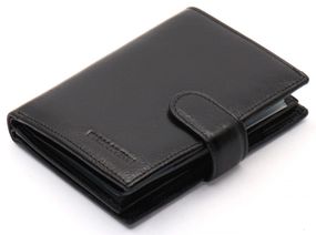 Чорне чоловіче портмоне з натуральної шкіри з відділенням під автодокументи Marco Coverna MC-2090H-1