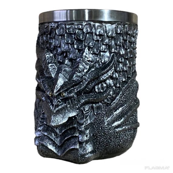 Кружка Чашка 3D Серый Дракон 500ml