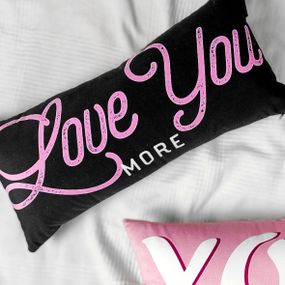 Подушка для дивану оксамитова Love you more 50x24 см (52BP_21L007)