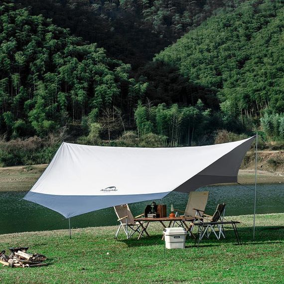 Тент для кемпінгу Naturehike Hexagon NH16T013-S, 150D / Silver Coated, 520*460 см, сіро-блакитний (з двома стійками) | Зображення 1