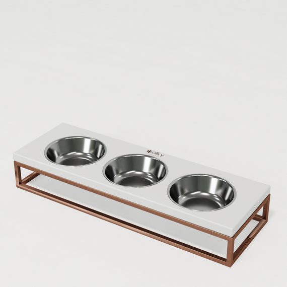 Миски на подставке для котов и маленьких собак Hollky Base Bar (3 × 0,45 л) Bar-54187-GLWH | Зображення 1