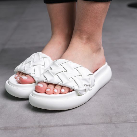Шльопанці жіночі Fashion Duke 3680 39 розмір 25 см Білий | Зображення 5