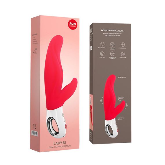 Вибратор-кролик для точки А Fun Factory LADY BI india red, 2 мотора, 12 режимов | Зображення 3