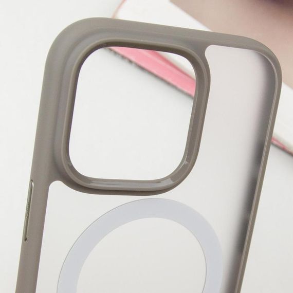 TPU+PC чехол Blueo Skin Friendly Frosted with MagSafe для Apple iPhone 16 Pro Max (6.9") Серый | Зображення 3