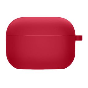 Силіконовий футляр із мікрофіброю для навушників Airpods 3 Червоний/Rose Red