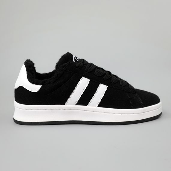 Кеди чоловічі замшеві утепленні 590374 Чорні білі 41 42 43 44 45