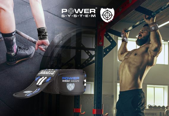 Кистьові бинти Power System PS-3500 Wrist Wraps  Blue/Black | Зображення 4