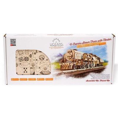 Конструктор Ugears Локомотив з тендером V-Експрес (70058) | Зображення 5