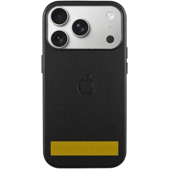 Чохол шкіряний Leather Case (AA) with MagSafe and Animation для Apple iPhone 17 (6.3") Black