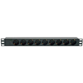Kingda блок 19" на 9 роз. нім. станд., 10А, з індикат., без шнура, чорний, 1U - Серверні аксесуари