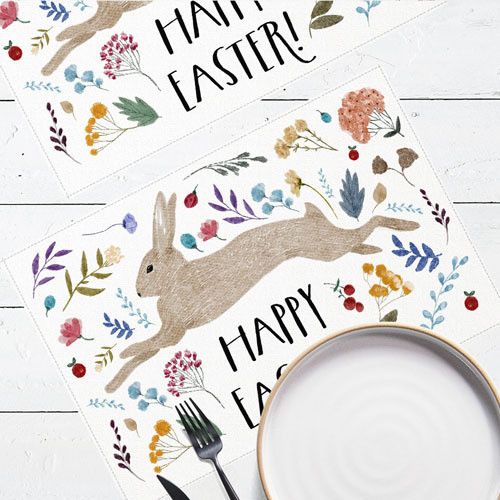 Сервировочная салфетка под тарелку Happy easter 40х27 см, 2 шт (SRVS_O_24A026)