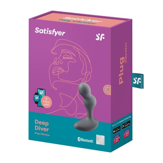 Віброанальна смарт-пробка Satisfyer Connect Deep Diver сірий Sex Aura | Зображення 6