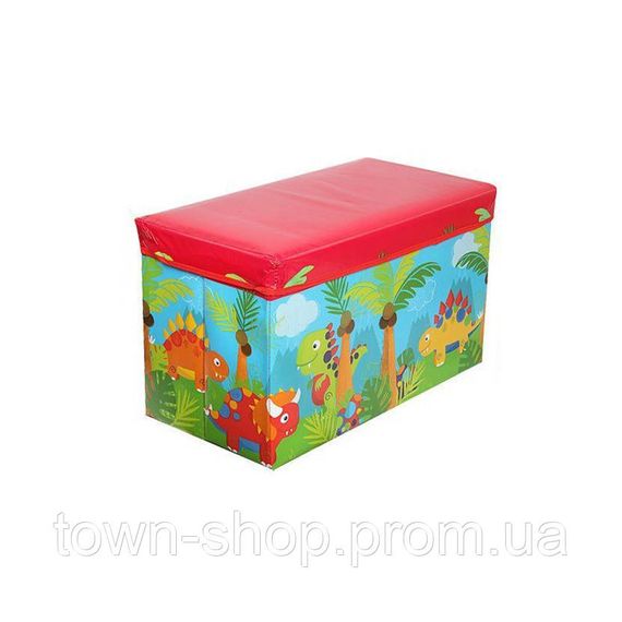 Корзина для игрушек MR 0362 (Динозаврики, Красный)