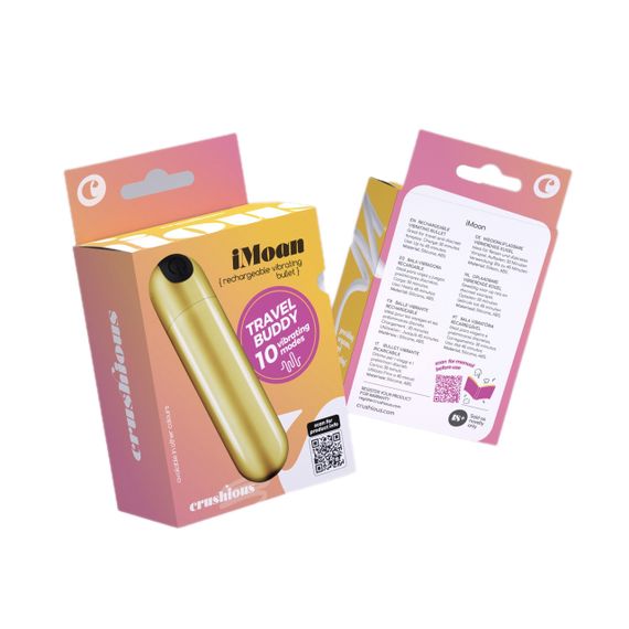 Віброкуля CRUSHIOUS iMoan, 10 режимів, золотистий, 7,6 см Sex Aura | Зображення 1