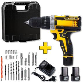 Набор шуруповерт аккумуляторный с насадками screw driver sets yellow 12v Полный комплект в чемодане!