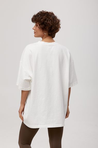 Футболка в стилі тай-дай із принтом авто - молочний цвет, ONE SIZE (є розміри) | Зображення 1