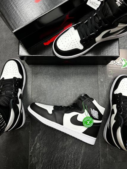 Кросівки чоловічі демісезонні N-ike Air Jordan 1 High Black White X розмір 41 - 26 см 42 - 26,5 см | Зображення 5