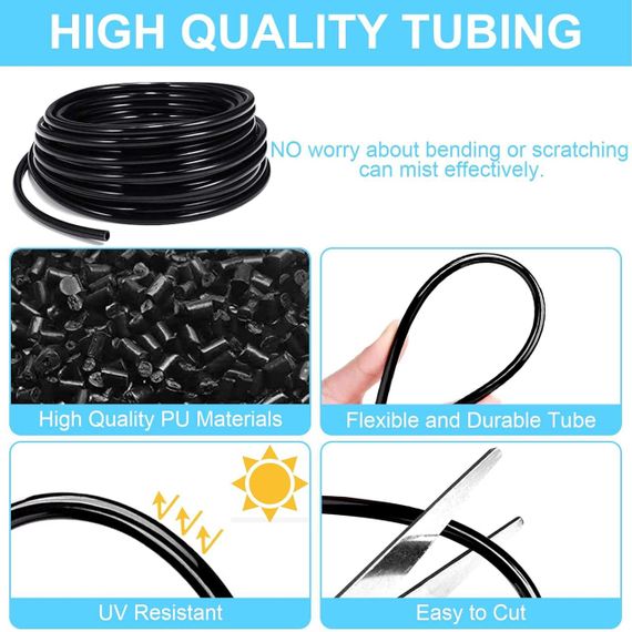 Система туманоутворення та зрошення з розпилювачем 18 м для охолодження туманом тераси саду двору альтанки туманоутворювач | Зображення 4