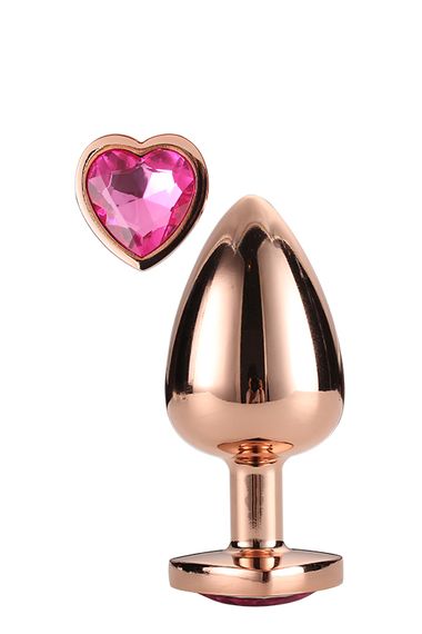 Анальна пробка з серцем GLEAMING LOVE ROSE GOLD PLUG LARGE, Золотий