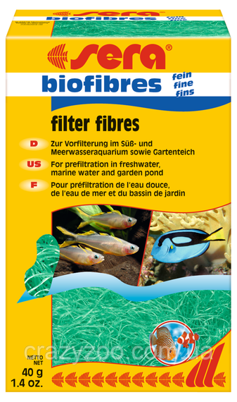 Наповнювач для фільтра Sera Biofibres Fine дрібні синтетичні волокна 40 г 08450