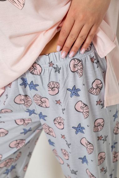 Пижама женская с принтом  -уценка, цвет розовый, 243R7134-U-1 | Зображення 4