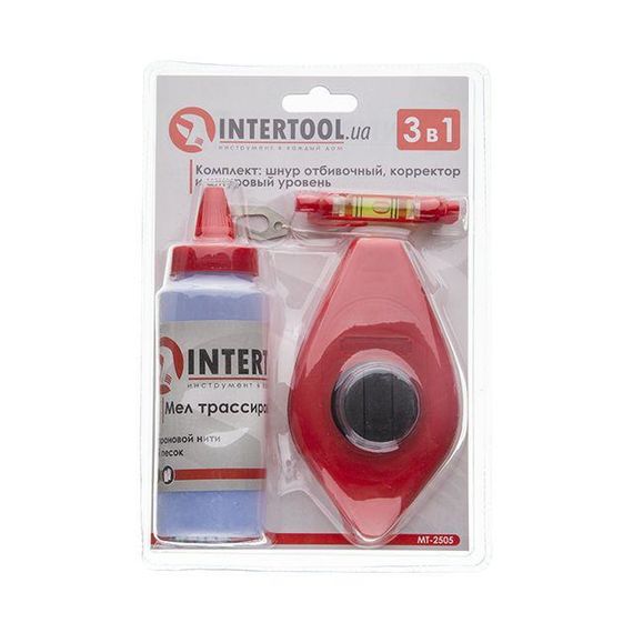 Комплект: шнур відбивний, коректор 115 г. і шнуровий рівень INTERTOOL MT-25051 | Зображення 5