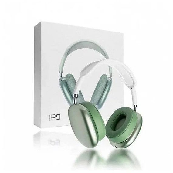 Бездротові навушники Bluetooth P9 STEREO. Колір: зелений | Зображення 3