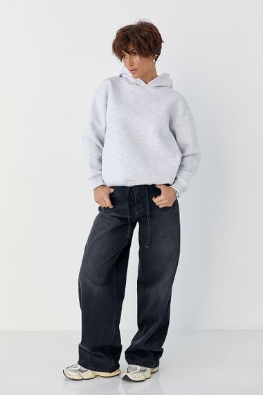 Тепле однотонне худі - світло-сірий цвет, M (є розміри) | Зображення 2