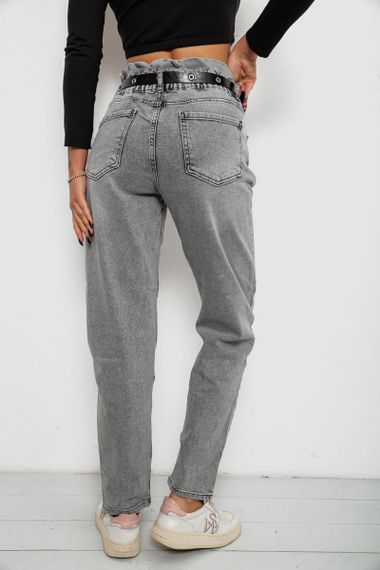 Джинси жіночі однотонні Baggy Papei, колір сірий, 244R00158 | Зображення 3
