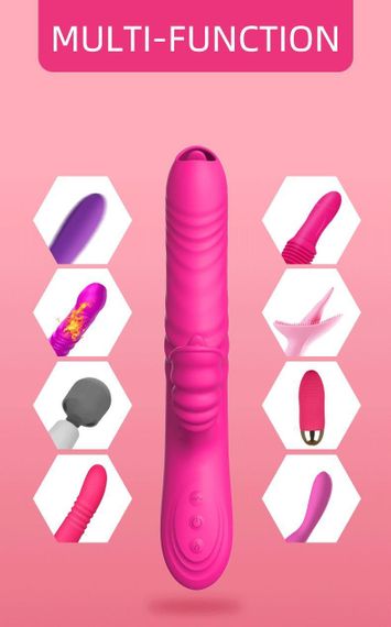 Вібратор Angelia USB 3 functions of thrusting / 20 vibrations Pink Sex Aura | Зображення 3