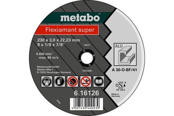 Круг відрізний Metabo FLEXIAMANT SUPER 230X3,0X22,23 алюміній, TF 41 616126000