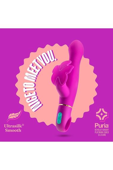 Вібратор з кліторальним відростком у вигляді метелика Blush Aria Naugnty AF рожевий Sex Aura | Зображення 8