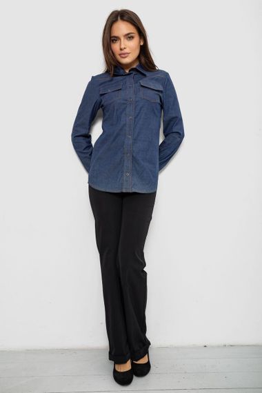 Сорочка жіноча однотонна, колір синій, 230R069 | Зображення 1