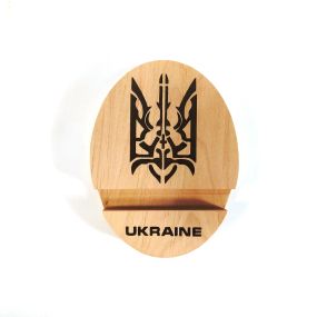 Підставка тримач під телефон Тризуб 9х12х2 см Майстерня містера Томаса Дерево