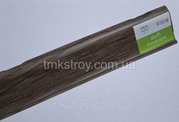 Плинтус ПВХ Grun Holz с кабель-каналом 2500*60*22мм Дуб Альваре (97318)