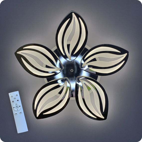 Люстра світлодіодна 517 Light 3color з пультом 120Вт Хром (01452) | Зображення 9