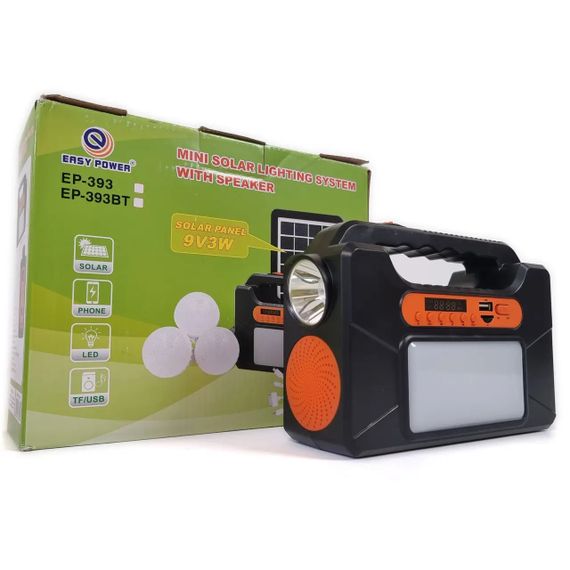 Фонарь-радио с Bluetooth EP-393BT Power Bank-с солнечной панелью 9V 3W+лампочки 3шт 16 | Зображення 8